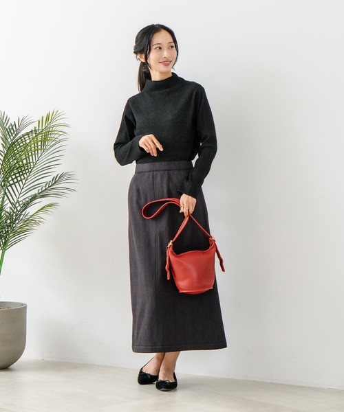 fort point(フォーポイント)の「【C-FORT POINT/フォートポイント】リブボトルネック ニットプルオーバー(ニット/セーター・レディース・ブラック/アイボリー/カーキ/ライトグレー/ブラウン・ONE SIZE)」の14枚目の写真