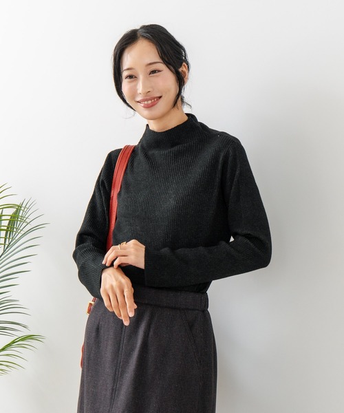 fort point(フォーポイント)の「【C-FORT POINT/フォートポイント】リブボトルネック ニットプルオーバー(ニット/セーター・レディース・ブラック/アイボリー/カーキ/ライトグレー/ブラウン・ONE SIZE)」の15枚目の写真