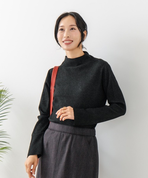 fort point(フォーポイント)の「【C-FORT POINT/フォートポイント】リブボトルネック ニットプルオーバー(ニット/セーター・レディース・ブラック/アイボリー/カーキ/ライトグレー/ブラウン・ONE SIZE)」の17枚目の写真
