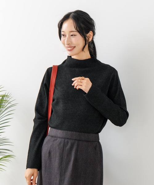fort point(フォーポイント)の「【C-FORT POINT/フォートポイント】リブボトルネック ニットプルオーバー(ニット/セーター・レディース・ブラック/アイボリー/カーキ/ライトグレー/ブラウン・ONE SIZE)」の18枚目の写真