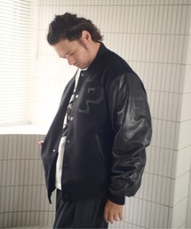 MASTERMIND × OVERTHESTRiPESレザースタジャン MASTERMIND × OVERTHESTRiPESレザースタジャン