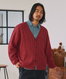 Vネック」に該当するカーディガン/ボレロ（レッド/赤色系