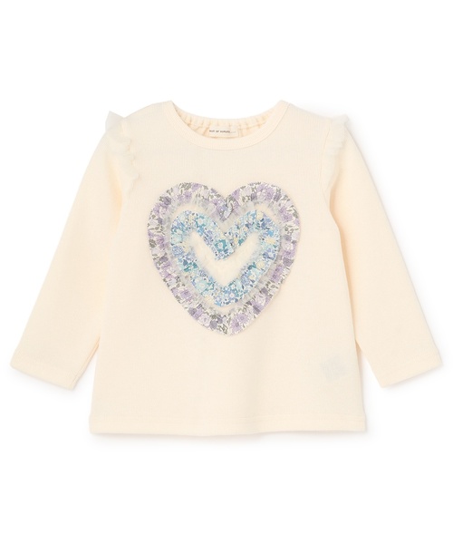 sense of wonder（センスオブワンダー）の「リバティハートフリルトレーナー（スウェット・キッズ・ネイビー/ラベンダー/ピンク/ホワイト系・100cm/110cm/90cm/120cm/130cm/80ｃｍ）」の2枚目の写真