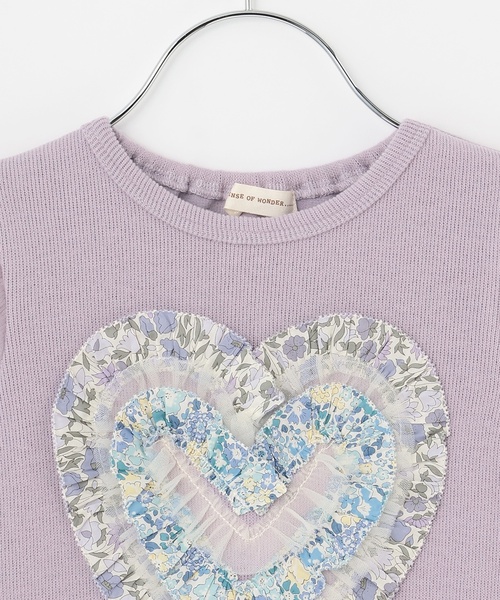 sense of wonder（センスオブワンダー）の「リバティハートフリルトレーナー（スウェット・キッズ・ネイビー/ラベンダー/ピンク/ホワイト系・100cm/110cm/90cm/120cm/130cm/80ｃｍ）」の6枚目の写真
