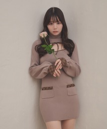 *M DOLLY original* check accent dolcina knit dress /チェックアクセントドルチーナニットドレス