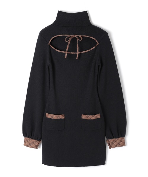 M DOLLY(エムドリー)の「*M DOLLY original* check accent dolcina knit dress /チェックアクセントドルチーナニットドレス(ワンピース・レディース・グレイッシュベージュ/ブラック・FREE)」の15枚目の写真