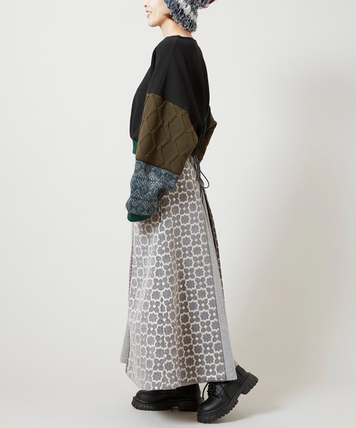 チャイハネ（チャイハネ）の「【チャイハネ】ミナティパッチワークスカート（スカート・レディース・パープル/ブラウン/グレー・FREE）」の8枚目の写真