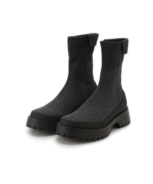 emmi（エミ）の「ecoニットブーツ（ブーツ・レディース・クリーム/シルバー/ブラック/マルチ・22.5/23/23.5/24/24.5/25）」の4枚目の写真