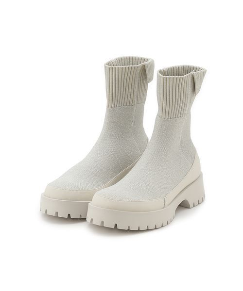 emmi（エミ）の「ecoニットブーツ（ブーツ・レディース・クリーム/シルバー/ブラック/マルチ・22.5/23/23.5/24/24.5/25）」の7枚目の写真