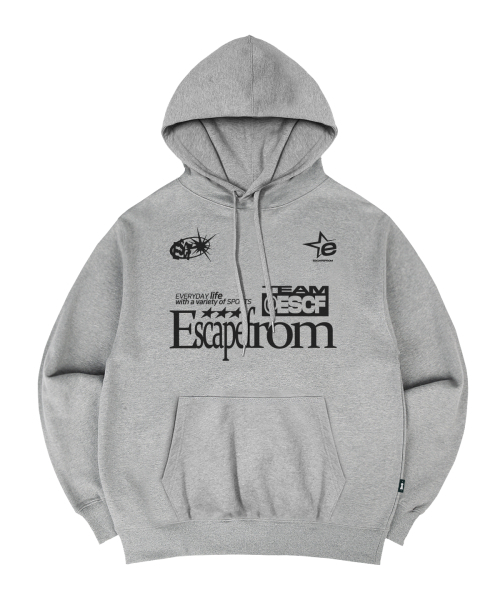 ESCAPEFROM(エスケープフロム)の「ESCF スポーツプリントフードパーカー グレー(パーカー・レディース・その他・MEDIUM/LARGE/X-LARGE)」の2枚目の写真