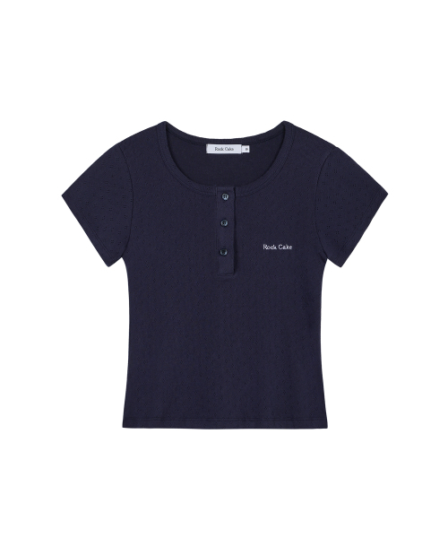 ROCKCAKE(ロックケーキ)の「ソフトパンチングボタントップ - ネイビー(Tシャツ/カットソー・レディース・その他・SMALL)」の2枚目の写真