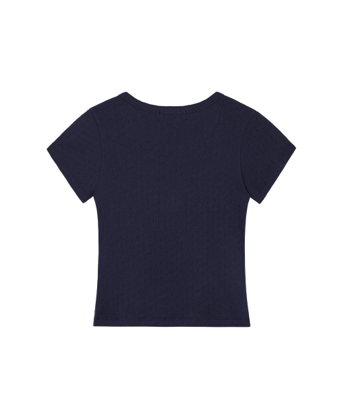 ROCKCAKE(ロックケーキ)の「ソフトパンチングボタントップ - ネイビー(Tシャツ/カットソー・レディース・その他・SMALL)」の3枚目の写真