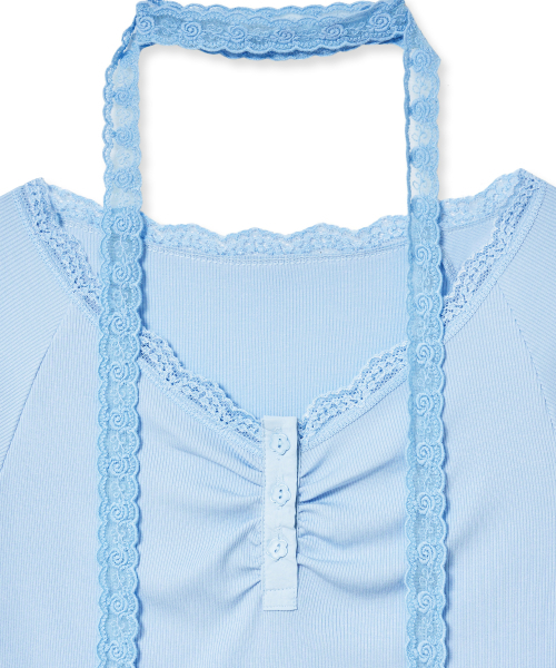 Midnight Move(ミッドナイトムーブ)の「lace sc t (blue)(Tシャツ/カットソー・レディース・その他・FREE)」の3枚目の写真