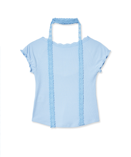 Midnight Move(ミッドナイトムーブ)の「lace sc t (blue)(Tシャツ/カットソー・レディース・その他・FREE)」の4枚目の写真