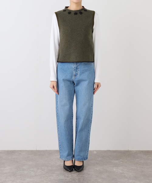 YANYAN DAISY CREW TANK YYW25-1361：ニットベスト