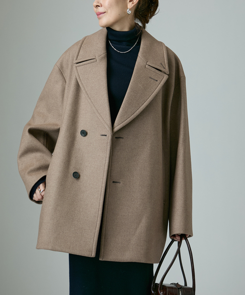 VERMEIL par iena メルトンカラー ショートコクーンコート VERMEIL par iena メルトンカラー ショートコクーンコート