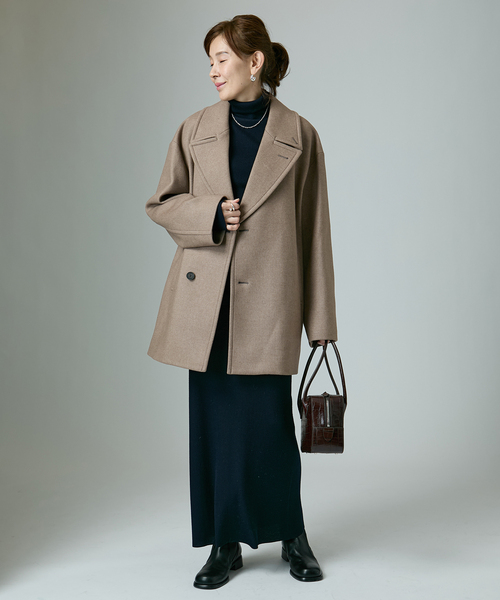 セール】ATON エイトン Super 120s Double Melton ショートコート