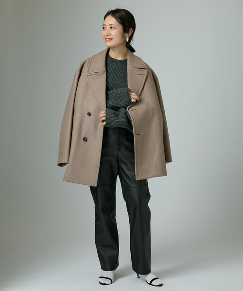 VERMEIL par iena メルトンカラー ショートコクーンコート VERMEIL par iena ☆メルトンカラー ショートコクーンコート