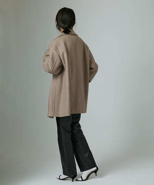 ATON SUPER 120S DOUBLE MELTON ノーカラーコート SUPER 120S DOUBLE MELTON | ノーカラーコート / ATON | ファッション