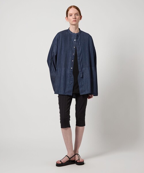 Pheeta（フィータ）の「＜Pheeta＞Trinity デニム ロングスリーブ シャツ -UNISEX-/014CUN-SH0D（シャツ/ブラウス・レディース・ネイビー/ブラック・1/2）」の4枚目の写真