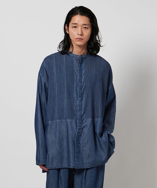 Pheeta（フィータ）の「＜Pheeta＞Trinity デニム ロングスリーブ シャツ -UNISEX-/014CUN-SH0D（シャツ/ブラウス・レディース・ネイビー/ブラック・1/2）」の6枚目の写真