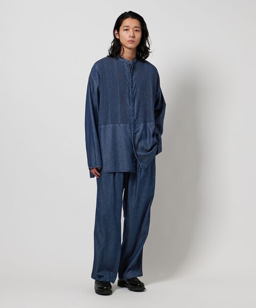 Pheeta（フィータ）の「＜Pheeta＞Trinity デニム ロングスリーブ シャツ -UNISEX-/014CUN-SH0D（シャツ/ブラウス・レディース・ネイビー/ブラック・1/2）」の8枚目の写真