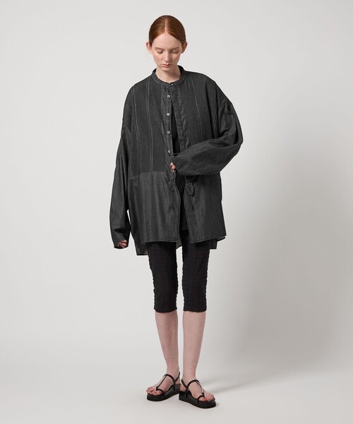 Pheeta（フィータ）の「＜Pheeta＞Trinity デニム ロングスリーブ シャツ -UNISEX-/014CUN-SH0D（シャツ/ブラウス・レディース・ネイビー/ブラック・1/2）」の12枚目の写真