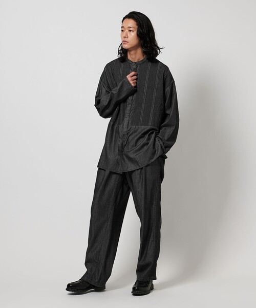 Pheeta（フィータ）の「＜Pheeta＞Trinity デニム ロングスリーブ シャツ -UNISEX-/014CUN-SH0D（シャツ/ブラウス・レディース・ネイビー/ブラック・1/2）」の16枚目の写真