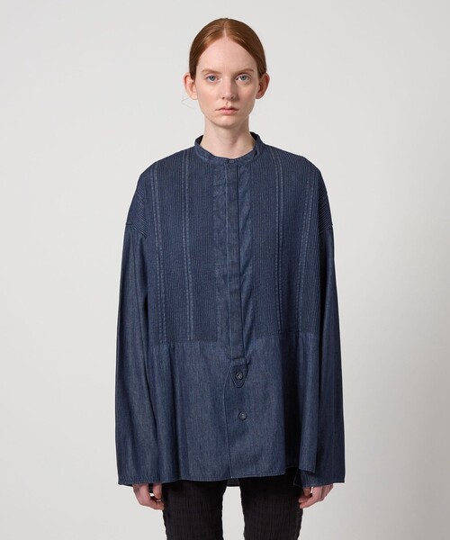 Pheeta（フィータ）の「＜Pheeta＞Trinity デニム ロングスリーブ シャツ -UNISEX-/014CUN-SH0D（シャツ/ブラウス・レディース・ネイビー/ブラック・1/2）」の17枚目の写真