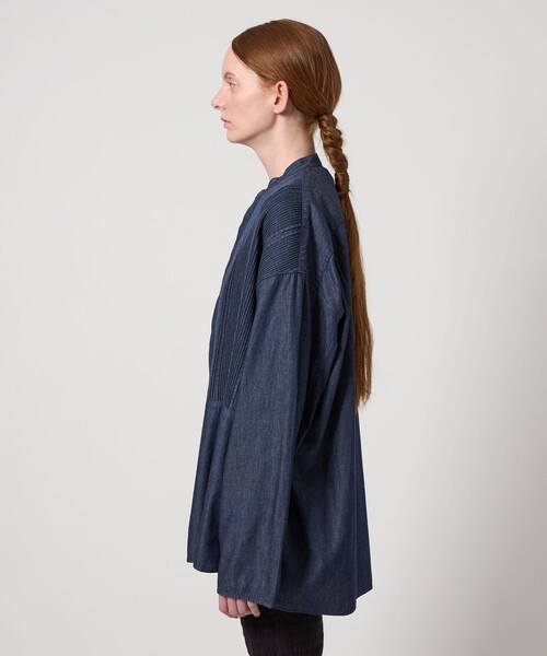 Pheeta（フィータ）の「＜Pheeta＞Trinity デニム ロングスリーブ シャツ -UNISEX-/014CUN-SH0D（シャツ/ブラウス・レディース・ネイビー/ブラック・1/2）」の18枚目の写真