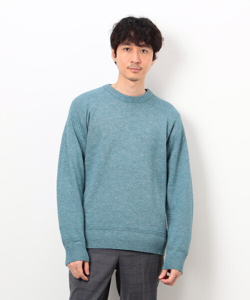 COMME CA ISM（コムサイズム）の「エアリーメランジ ガンジーデザインニット（ニット/セーター・メンズ・オートミール/ネイビー/ミント/ダークブラウン・MEDIUM/LARGE）」の3枚目の写真