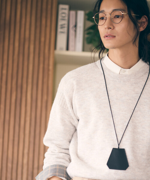 COMME CA ISM（コムサイズム）の「エアリーメランジ ガンジーデザインニット（ニット/セーター・メンズ・オートミール/ネイビー/ミント/ダークブラウン・MEDIUM/LARGE）」の19枚目の写真