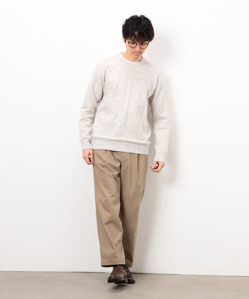 COMME CA ISM（コムサイズム）の「エアリーメランジ ガンジーデザインニット（ニット/セーター・メンズ・オートミール/ネイビー/ミント/ダークブラウン・MEDIUM/LARGE）」の17枚目の写真