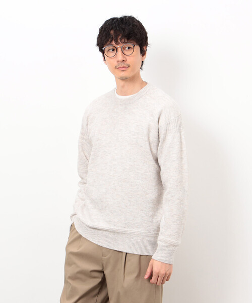 COMME CA ISM（コムサイズム）の「エアリーメランジ ガンジーデザインニット（ニット/セーター・メンズ・オートミール/ネイビー/ミント/ダークブラウン・MEDIUM/LARGE）」の14枚目の写真