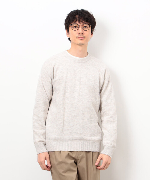 COMME CA ISM（コムサイズム）の「エアリーメランジ ガンジーデザインニット（ニット/セーター・メンズ・オートミール/ネイビー/ミント/ダークブラウン・MEDIUM/LARGE）」の13枚目の写真