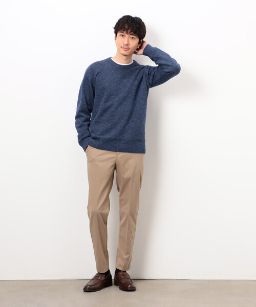 COMME CA ISM（コムサイズム）の「エアリーメランジ ガンジーデザインニット（ニット/セーター・メンズ・オートミール/ネイビー/ミント/ダークブラウン・MEDIUM/LARGE）」の11枚目の写真