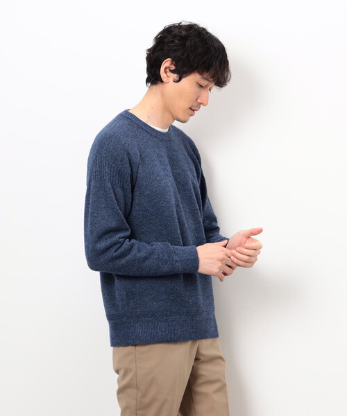 COMME CA ISM（コムサイズム）の「エアリーメランジ ガンジーデザインニット（ニット/セーター・メンズ・オートミール/ネイビー/ミント/ダークブラウン・MEDIUM/LARGE）」の10枚目の写真