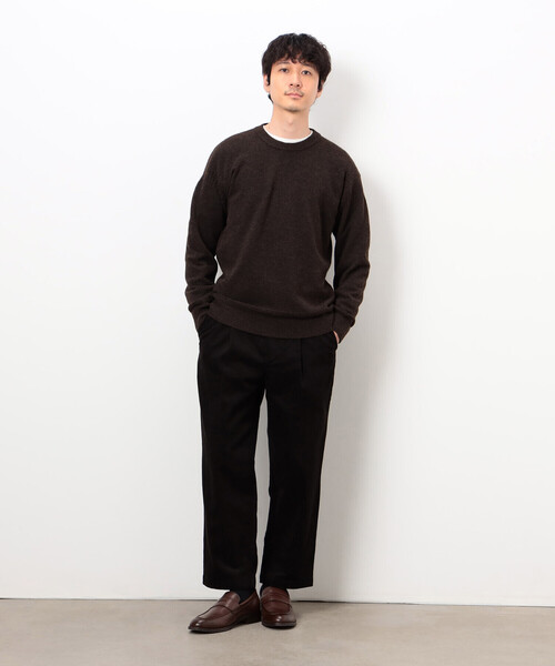 COMME CA ISM（コムサイズム）の「エアリーメランジ ガンジーデザインニット（ニット/セーター・メンズ・オートミール/ネイビー/ミント/ダークブラウン・MEDIUM/LARGE）」の7枚目の写真