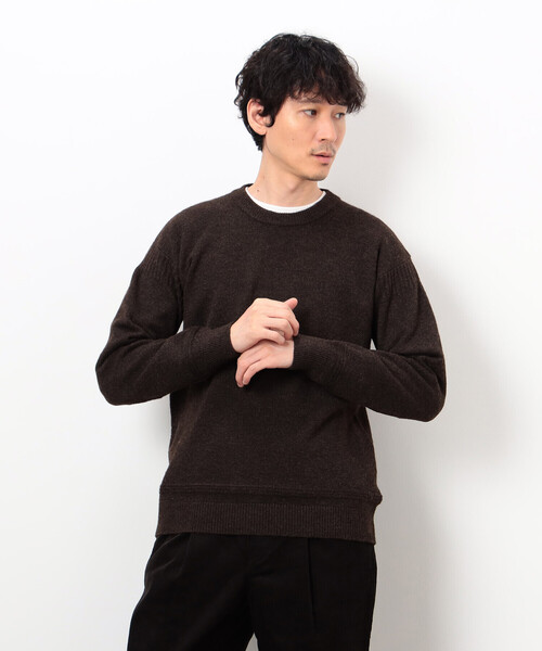 COMME CA ISM（コムサイズム）の「エアリーメランジ ガンジーデザインニット（ニット/セーター・メンズ・オートミール/ネイビー/ミント/ダークブラウン・MEDIUM/LARGE）」の6枚目の写真