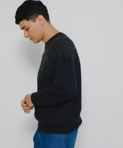 URBAN RESEARCH Sonny Label(アーバンリサーチサニーレーベル)の「フェアアイル柄ニットプルオーバー(ニット/セーター・メンズ・グレー/ブルー/ネイビー・MEDIUM/LARGE)」の6枚目の写真
