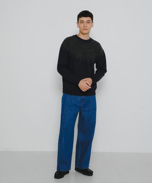 URBAN RESEARCH Sonny Label(アーバンリサーチサニーレーベル)の「フェアアイル柄ニットプルオーバー(ニット/セーター・メンズ・グレー/ブルー/ネイビー・MEDIUM/LARGE)」の8枚目の写真