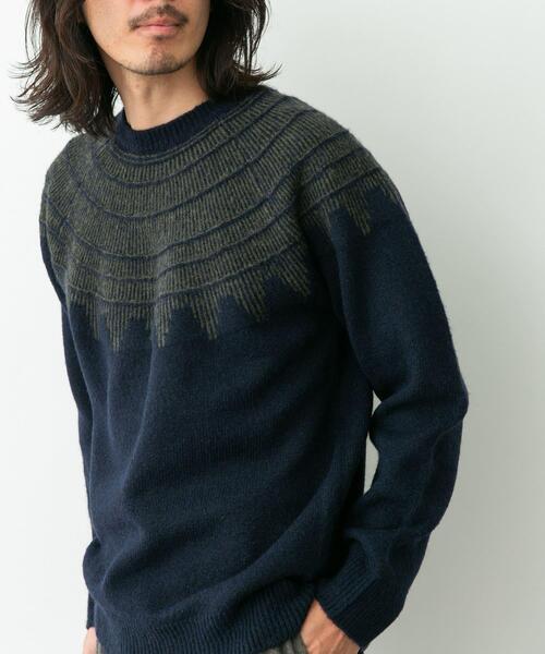 URBAN RESEARCH Sonny Label(アーバンリサーチサニーレーベル)の「フェアアイル柄ニットプルオーバー(ニット/セーター・メンズ・グレー/ブルー/ネイビー・MEDIUM/LARGE)」の11枚目の写真