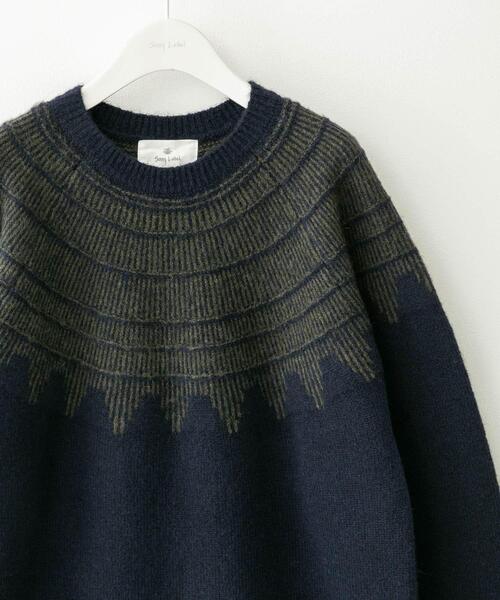 URBAN RESEARCH Sonny Label(アーバンリサーチサニーレーベル)の「フェアアイル柄ニットプルオーバー(ニット/セーター・メンズ・グレー/ブルー/ネイビー・MEDIUM/LARGE)」の14枚目の写真