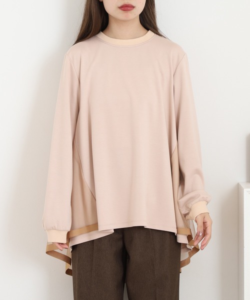 EGLANTINE(エグランティーヌ)の「EGLANTINE バックチュールカットソー(Tシャツ/カットソー・レディース・ベージュ・40)」の4枚目の写真