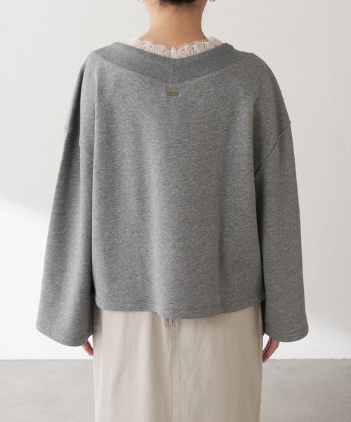 COLLAGE GALLARDAGALANTE(コラージュガリャルダガランテ)の「レース付Vスウェット(スウェット・レディース・グレー/ベージュ・FREE)」の18枚目の写真