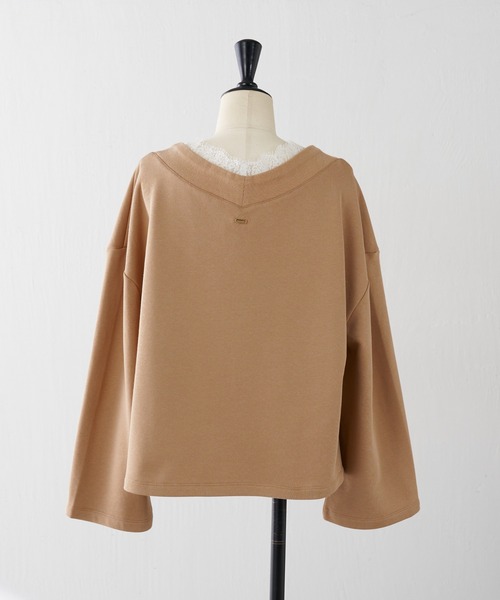 COLLAGE GALLARDAGALANTE(コラージュガリャルダガランテ)の「レース付Vスウェット(スウェット・レディース・グレー/ベージュ・FREE)」の13枚目の写真