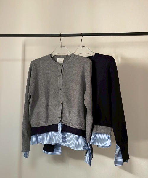 AMAIL（アマイル）の「Layered Shirt Cardigan（カーディガン/ボレロ・レディース・グレー/ネイビー・FREE）」の13枚目の写真