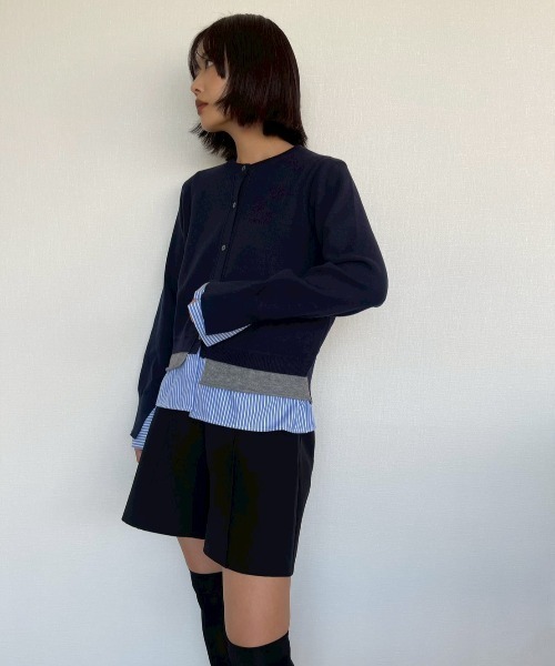 AMAIL（アマイル）の「Layered Shirt Cardigan（カーディガン/ボレロ・レディース・グレー/ネイビー・FREE）」の10枚目の写真