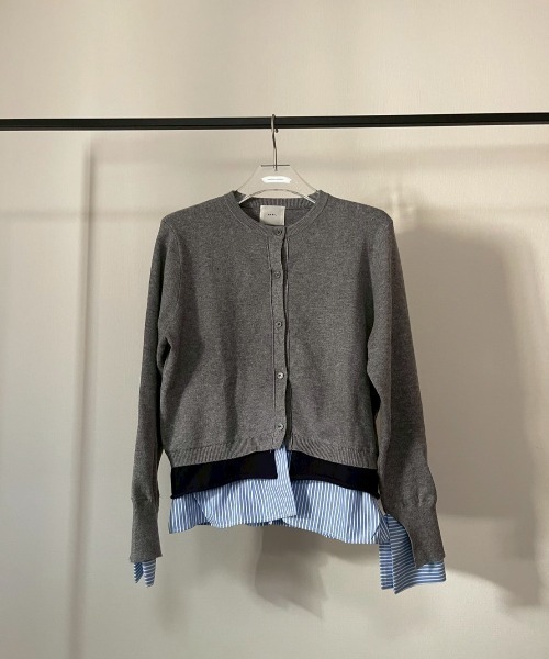 AMAIL（アマイル）の「Layered Shirt Cardigan（カーディガン/ボレロ・レディース・グレー/ネイビー・FREE）」の14枚目の写真