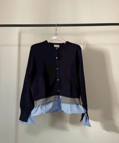 AMAIL（アマイル）の「Layered Shirt Cardigan（カーディガン/ボレロ・レディース・グレー/ネイビー・FREE）」の15枚目の写真